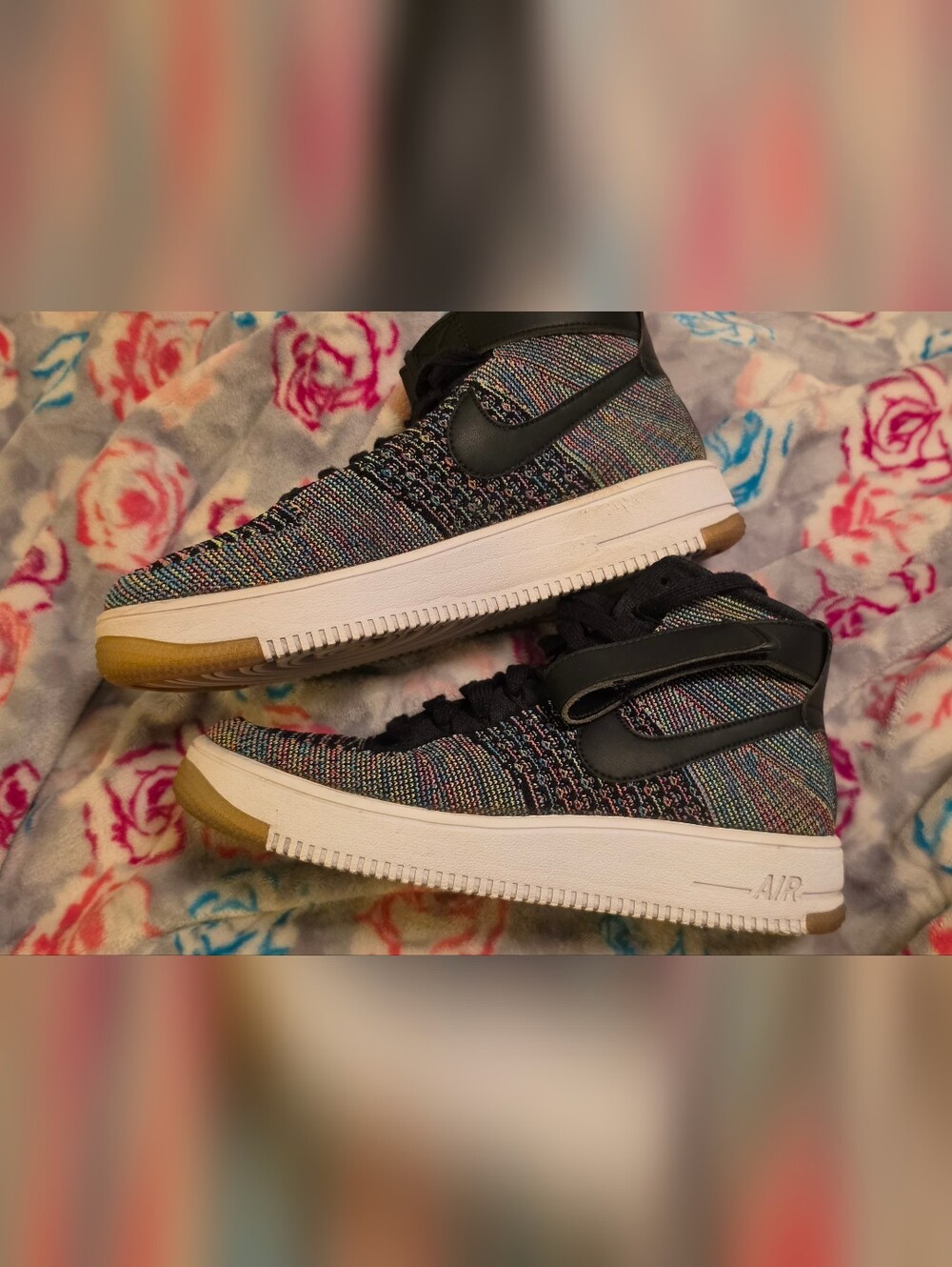 EUC! Nike Air Force 1 Ultra Flyknit Mid 'Multi-Color 2.0 - Size 7Y (WMN 8.5) - Picture 2 of 11